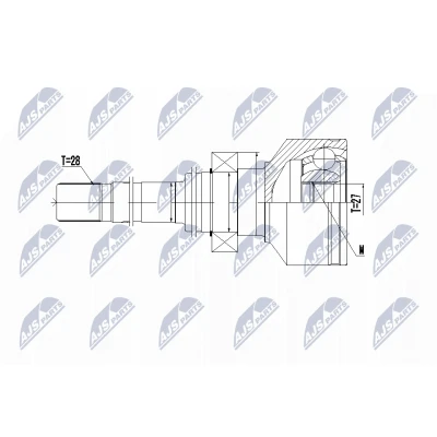 Imagen de NTY NPW VV 094 Junta Homocinética Transmisión automática Eje delantero, derecha VOLVO: XC90 I