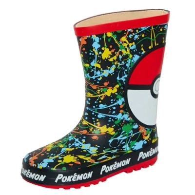 Imagen de Pokemon botas de agua goma para niños y niñas, Pikachu lluvia nieve, Pokeball, 34 EU