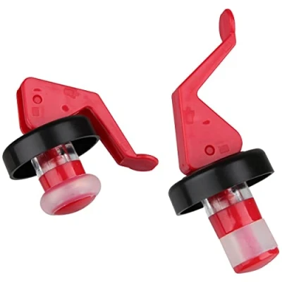 Imagen de Fackelmann 2 Tapones para Botellas con Cierre Hermético Rojo y Negro 3x8cm. ud s.