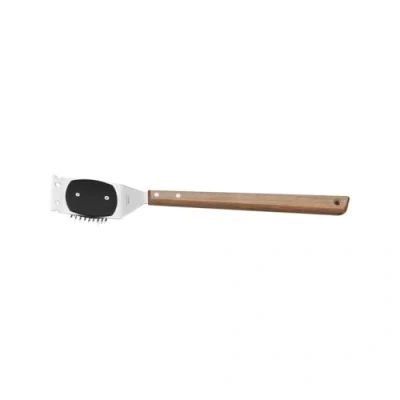 Imagen de TRAMONTINA Cepillo para Parrilla Churrasco, Estructura y Cerdas de Acero Inoxidable Mangos Madera Natural, Utensilios con Remaches Aluminio