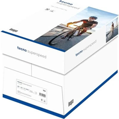 Imagen de Tecno Superspeed, Papel Reprogragráfico, Blanco, 80 g, A4, PEFC, Cartón de 5x500 hojas