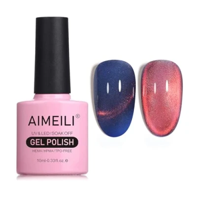 Imagen de AIMEILI 9D Ojo de Gato Esmaltes Semipermanentes para Uñas Sin crueldad Vegano Libre HEMA Magnético Soak Off UV LED Permanentes Esmalte 10ml，743