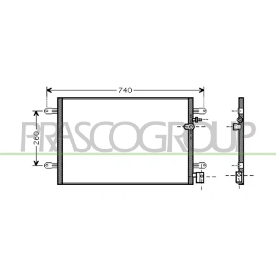 Imagen de PRASCO AD034C001 Condensador 18mm 15mm Aluminio 640mm AUDI: A6 C6 Sedán, Avant