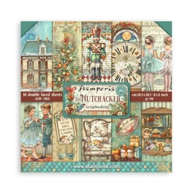 Imagen de Stamperia Scrapbook Paper Pad for Scrapbooks, Albums, Card Making, Bullet Journals and More, Acid Free, Double Sided, Perfect Hobbies, Crafts, Gifting (The Nutcracker) (20,3 x 20,3 cm)