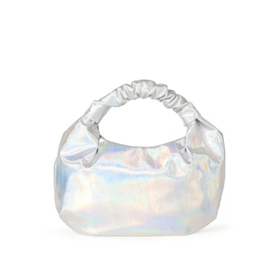 Imagen de The Drop Bolso para Mujer, Addison con Asa Superior, de Volúmenes Suaves, Plateado Iridiscente, Talla Única