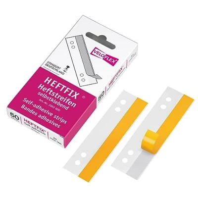 Imagen de VELOFLEX Heftfix SK Tiras Adhesivas Perforadas (105 mm, 50 Unidades), Transparent