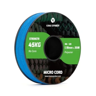 Imagen de Kamu Synber Micro Cuerda 1.18mm Paracord Cordón 30M Bobina para Bricolaje, Manualidades, Pulseras, Joyas Soporta 45kg Azul