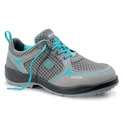 Imagen de ELTEN Zapatos de seguridad MILA aqua Low ESD S1, mujer, textil, puntera acero, ligero, deportivo, gris/turquesa, tamaño: 40