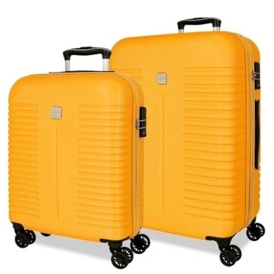 Imagen de Roll Road India Juego de Maletas Rosa 55/70 cms Rígida ABS Cierre TSA 90,72L 6,36 kgs 4 Ruedas Dobles Equipaje Mano