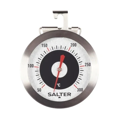 Imagen de Salter 513 SSCR termómetro para horno analogueue, cocinar, rango de temperatura 50 300C, pantalla fácil leer, ángulo visión ajustable, lente vidrio/acero inoxidable