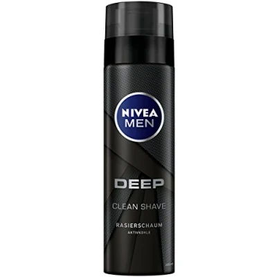 Imagen de Nivea Men Deep Control Espuma de Afeitar para Hombre (200 ml), Color Negro
