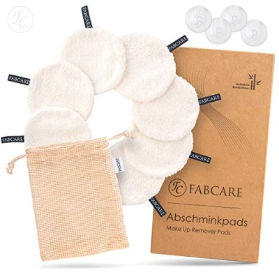 Imagen de Discos desmaquillantes lavables de FABCARE DERMATEST: MUY BUENO Zero waste &amp; Sostenible Almohadillas cosméticas redondas 12 x cm [8 piezas]