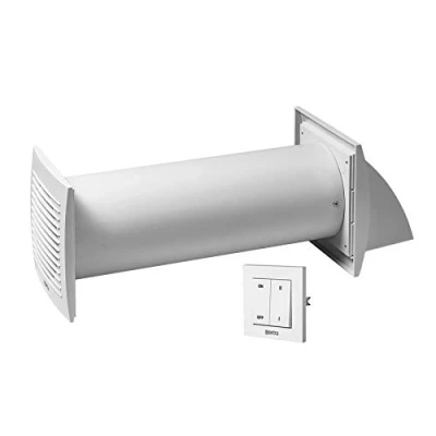 Imagen de EUROPLAST Ø 150mm Recuperador de Calor con VMC Doble Flujo Ventiladores sistema Forzada Extractor Aire Interruptor Pared