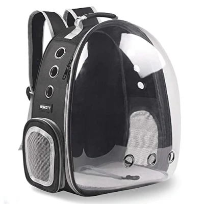 Imagen de Aukor mochila para gatos, de burbujas, transparente mascotas y con ventilación, aprobado por aerolíneas, viajes mascotas, gatos perros