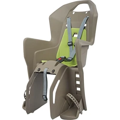 Imagen de POLISPORT 8631500014 Silla Trasera KOOLAH CFS para Bicicleta con Ruedas de 26&#039;&#039; a 29&#039;&#039; Apta niños un Peso 9 22Kg Anclaje en el portaequipajes Color Marrón/Verde