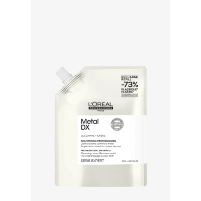 Imagen de champú L&#039;Oréal Professionnel para todo tipo de cabello, previene la rotura del cabello y los cambios color, más brillo, serie Expert, Metal DX rellenar, 500 ml