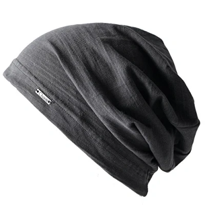 Imagen de Casualbox Hombres 100% Algodón Mujer Gorros Beanie Sombrero Verano Delgado Luz Sudor Gris Oscuro