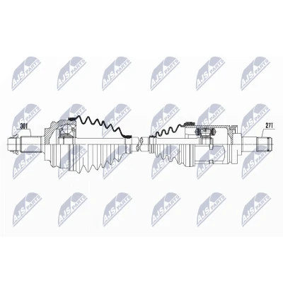 Imagen de NTY NPW BM 115 Árbol de transmisión Eje delantero, derecha 588 BMW: X5