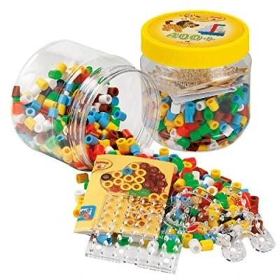 Imagen de Hama Beads &amp; Pegboards in Tub Maxi 400 Cuentas y tableros de Clavijas en Color Amarillo, Multicolor, Talla única (10.8790)