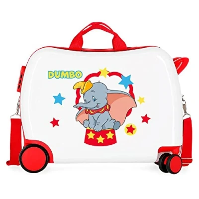 Imagen de Disney Dumbo Maleta Infantil Blanco 50x39x20 cms Rígida ABS Cierre de combinación lateral 34L 1,8 kgs 4 Ruedas