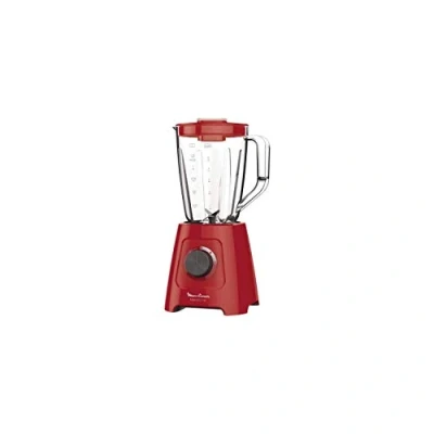 Imagen de Moulinex Batidora de vaso Blendforce LM4205 plástico 600 W, 4 cuchillas acero inoxidable, 2 velocidades, limpieza fácil y jarra L, apta para hielo, rojo