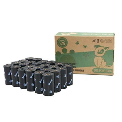 Imagen de Green Maker Biodegradables Caca Perro Bolsas 360 Excrementos Perros 30% más Grueso Que Otros Hecho de Almidón Maíz con DIN CERTCO Certificación (Negro)