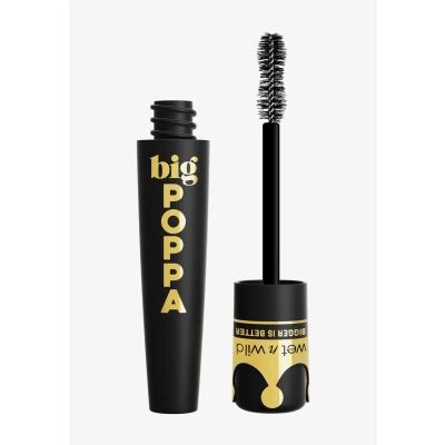 Imagen de wet n wild, Big Poppa Mascara, Volumen Intenso, Máscara para Alargar las Pestañas, Fórmula Enriquecida con Aceite de Ricino y sin Escamas, Intensidad, Negro más