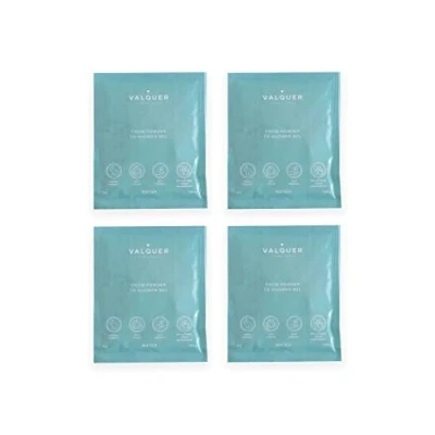 Imagen de Valquer Laboratorios Shake Pack 4 Geles de Baño Sostenibles, Gel Corporal Refill, Zero Waste, 25 g = 400 ml Gel, Sobres Water