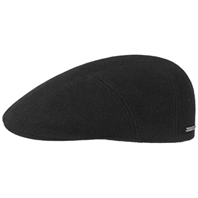 Imagen de Stetson Gorra con Cachemira Reid Wool Hombre Made in The EU de Lana Gorro Ivy Visera, Forro, Forro Invierno otoño/Invierno L (58 59 cm) Negro