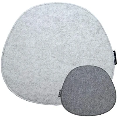 Imagen de DuneDesign Cojín de Fieltro para Sillas 40x37cm Ovalado Fino 8mm 2 Colores Gris