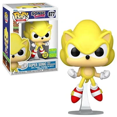 Imagen de POP Funko 65259 ! Juegos: Sonic The Hedgehog Primera aparición Super (convención de Verano 2022 Que Brilla en la Oscuridad) #877, Gris, Talla única