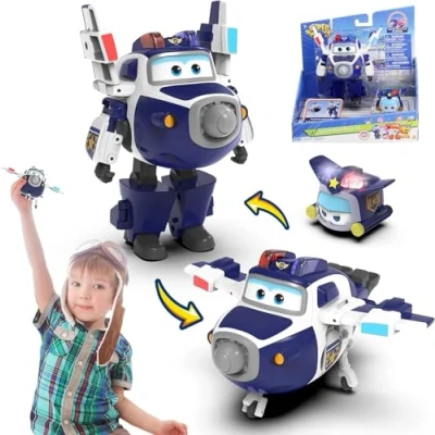 Imagen de Super Wings EU750425 Transforming Supercharged Paul &amp; Mini Pet Toys for 3+ Year Old Boy Girl, Blue, One Size