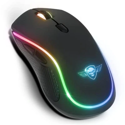 Imagen de Spirit Of Gamer Pro M9, Raton Inalambrico Gaming Simétrico, 6 Botones programables, Sensor Óptico 4200 dpi, Efectos de retroiluminación RGB Personalizables, Mouse Ergonómico Recargable
