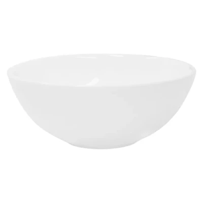 Imagen de ML Design Lavabo Sobre Encimera, Ø 28x11,6cm, Cerámica, Diseño Redondo, Lavadero Blanco Brillante, Lavamanos Sobremesa Sanitario Baño o Aseo, Moderno y Elegante, Pila Común sin Válvula de Desagüe