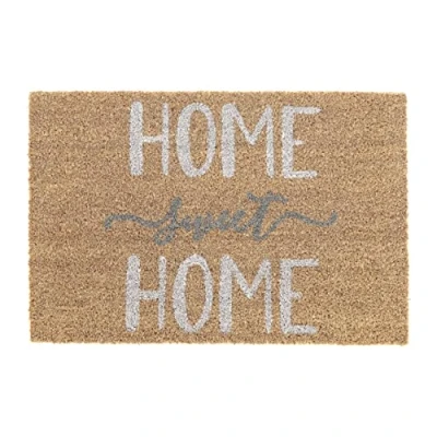 Imagen de Relaxdays Felpudo Coco, Estampado Sweet Home, 60x40cm, Interior Exterior, Resistente Intemperie, Natural y Negro