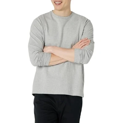 Imagen de Amazon Essentials Camiseta de Manga Larga Ajuste Normal Hombre, Gris Claro Mezcla, L