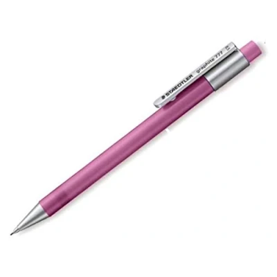 Imagen de STAEDTLER 777 05 61 VE grafito lápiz mecánico lleno de B minas, plomo diámetro 0,5 mm, tallo color: magenta, 10 piezas en una caja cartón