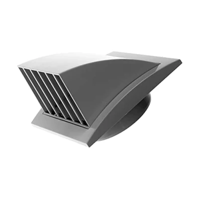 Imagen de Vent Systems Cubierta de ventilación escape gris 10 cm Capucha para secadora Tapa Rejilla suministro aire plástico unidireccional