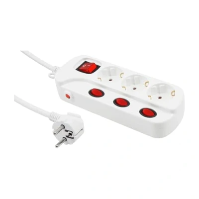 Imagen de Regleta de 3 Tomas con Interruptor Individual Cable 1.5m 3680W máx