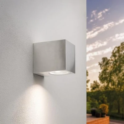 Imagen de Ledvion Aplique LED, Luz De Pared Al Aire Libre Gris Cuadrado, Doble Cara GU10 Arriba y Abajo, Libre, Lámpara Pared, Exterior, IP54