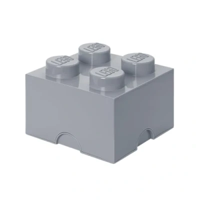 Imagen de Room Copenhagen 40031740 Ladrillo de Almacenamiento 4 espigas Lego, Caja almacenaje apilable, 5,7 l, Gris, sólido, Color Medium Stone Grey, L