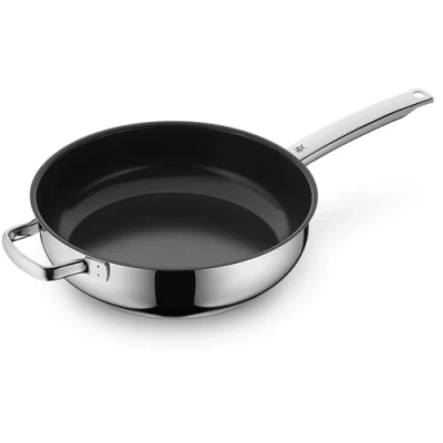 Imagen de WMF Sartén Honda, diámetro 28 cm, con Reborde, Mango de Acero Inoxidable, Inoxidable cromargán, Antiadherente CeraDur, para inducción, Lavar a Mano
