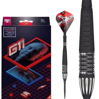 Imagen de Dardos Target Phil Taylor Gen 11 Power 9 Cinco Punta de Acero Suiza, 95% Tungsteno Raw G11, 22G Generación 11, Edición Jugador Suiza