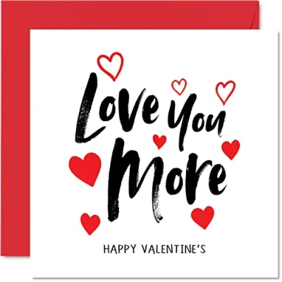 Imagen de Stuff4 tarjeta de San Valentín para él, Love You More, ella, romántica el día novia, novio, tarjetas felicitación 145 mm x mm,