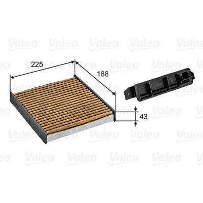Imagen de VALEO 701030 Filtro de habitáculo carbón activado con polifenol, efecto fungicida, antialérgico 188 225 43 CLIMFILTER SUPREME