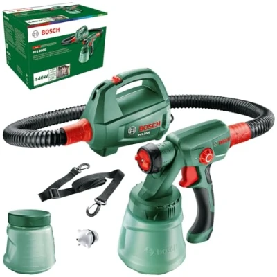Imagen de Bosch Sistema de pulverización pintura PFS 2000 (440W, 2 boquillas, cinturón transporte, depósito 800 ml con tapa)