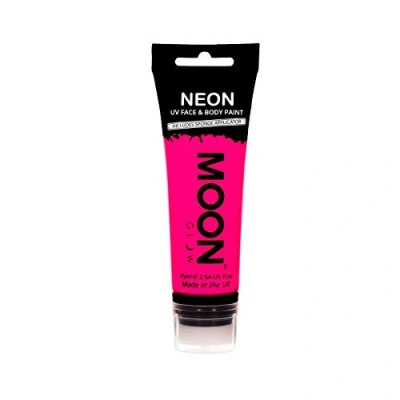 Imagen de Moon Glow Pintura facial y corporal UV neón de gran tamaño con aplicador esponja Rosa intenso 75ml