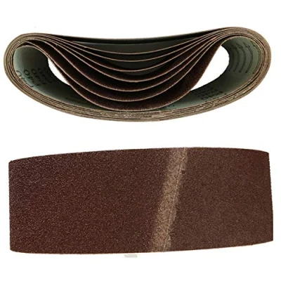 Imagen de Goodway 10 bandas de lijado tejido 75 x 457 mm, grano 80, unidas con resina, lija para lijadora banda, ideal madera, metal, barniz y óxido, abrasivos corindón alta