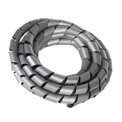 Imagen de Maclean Organizador de cables en espiral color plateado 3 m 4 diámetros (MCTV 687S 20.4x22mm)
