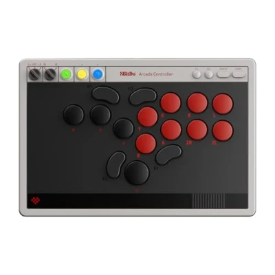 Imagen de 8Bitdo All Button Arcade Controller for Switch &amp; Windows Bluetooth, 2.4G, Wired Connectivity, Low profile Mechanical Switches, 4 Programmable Buttons, Hot swappable PCB